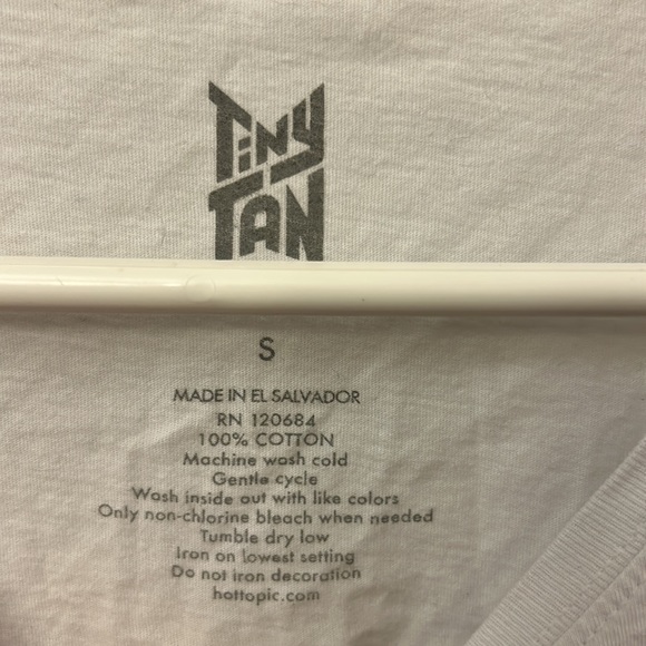 Tiny Tan Crop T-shirt White Size Small - Picture 3 of 4